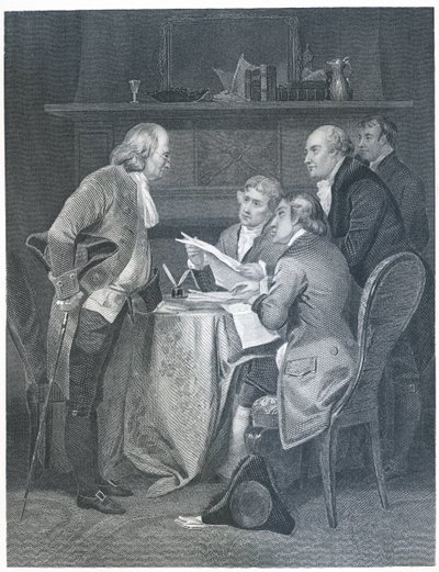 Entwurf der Unabhängigkeitserklärung 1776, 1859 von Alonzo Chappel