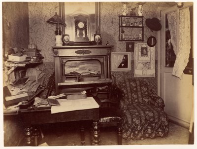 Mord an der Witwe Bertrand... Blick auf die Loge nach dem Verbrechen von Alphonse Bertillon