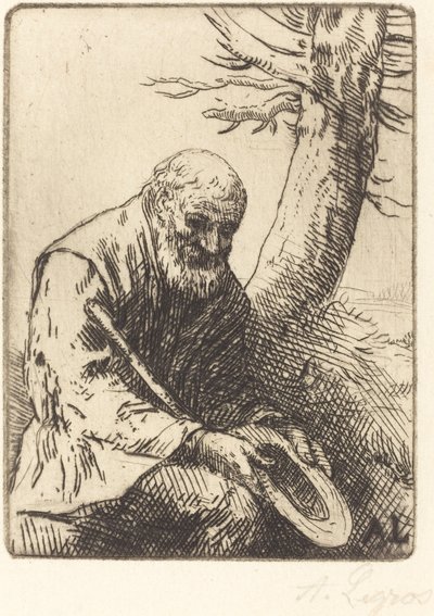 Bettler mit Hut in der Hand von Alphonse Legros