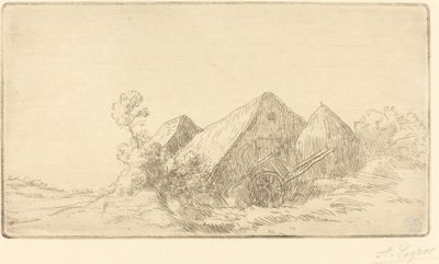Hütte mit einem Wagen Chaumiere a la charette von Alphonse Legros