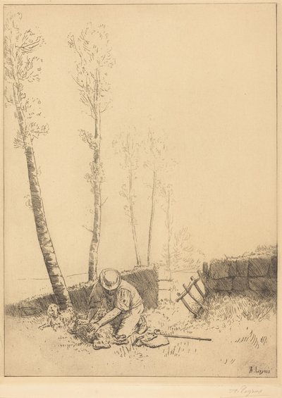 Das gefundene Schaf (Le mouton retrouvé) von Alphonse Legros