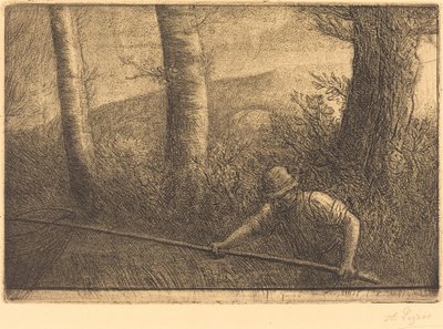 Fischer mit einem Reusen-Netz (La pêche à la truble) von Alphonse Legros