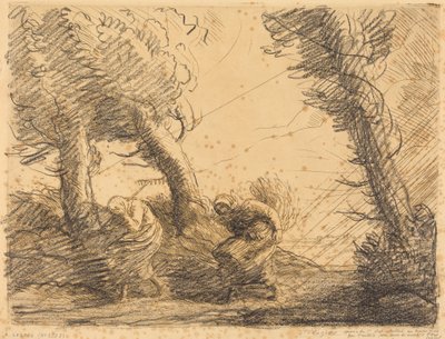 Erntende von einem Sturm überrascht von Alphonse Legros