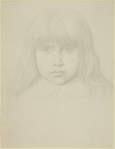 Kopf eines Jungen mit langem Haar von Alphonse Legros