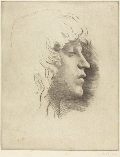 Kopf eines jungen Mädchens (Tête de jeune fille) von Alphonse Legros