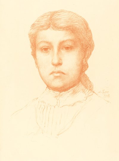 Kopf eines jungen Mädchens von Alphonse Legros