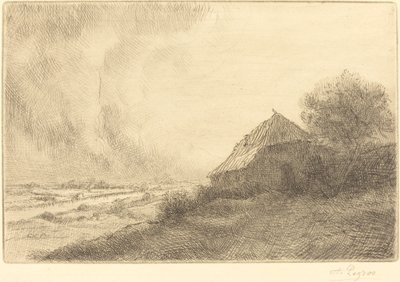 Hütte auf einem Hügel von Alphonse Legros
