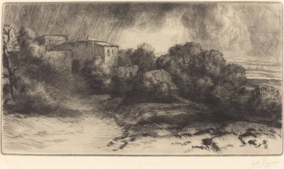 Der Bauernhof von Brieux (Gewittereffekt) von Alphonse Legros
