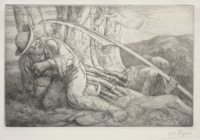 Der Tod und der Holzfäller, 5. Platte von Alphonse Legros