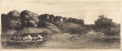 Landschaft mit Boot, 1. Platte von Alphonse Legros