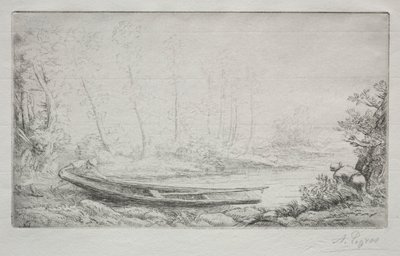 Le Départ pour la pêche, dans les brumes von Alphonse Legros