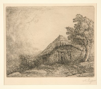 Hütte auf einem Hügel von Alphonse Legros