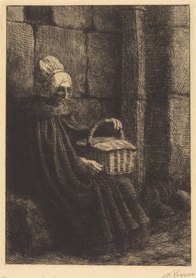 Bäuerin von Boulogne (Paysanne des environs de Boulogne dite La femme au panier) von Alphonse Legros