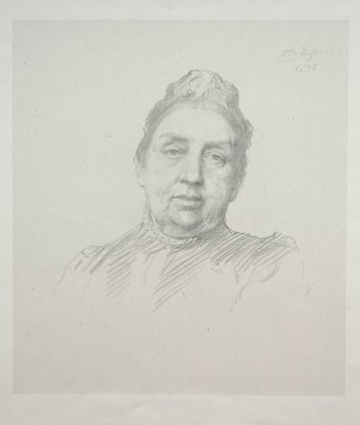 Porträt von Madame Kemp, Vorderansicht (3. Platte) von Alphonse Legros