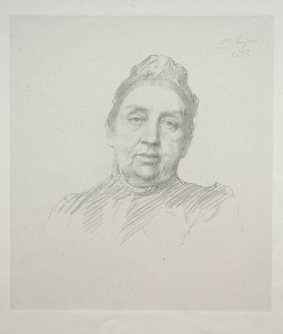 Porträt von Madame Kemp, Vorderansicht 3. Platte von Alphonse Legros