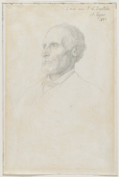 Porträt von Sir Frederick W. Burton, Direktor der National Gallery, London von Alphonse Legros