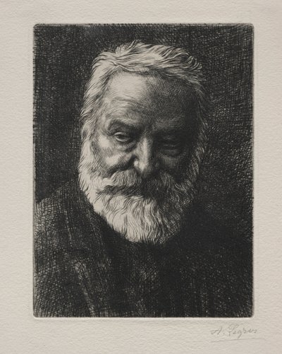Porträt von Victor Hugo (2. Platte) von Alphonse Legros