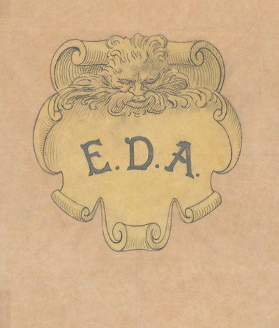 Studie für ein bronzenes Namensschild für Edward D. Adams (ca. 1892) von Alphonse Legros