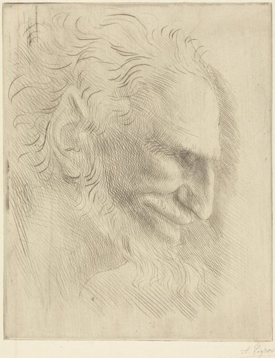Studie zum Kopf eines Mannes von Alphonse Legros