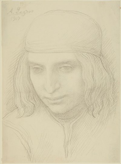 Kopf eines jungen Mädchens von Alphonse Legros