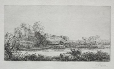 Der Bauernhof am Fluss von Alphonse Legros