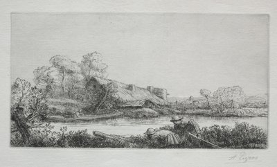 Der Bauernhof am Fluss von Alphonse Legros