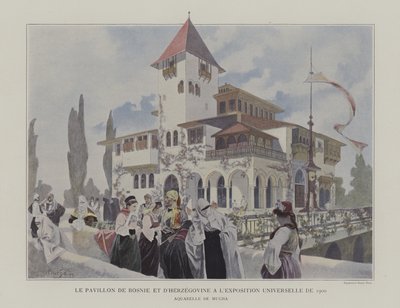 Pavillon von Bosnien und Herzegowina auf der Weltausstellung 1900, Paris von Alphonse Marie (after) Mucha