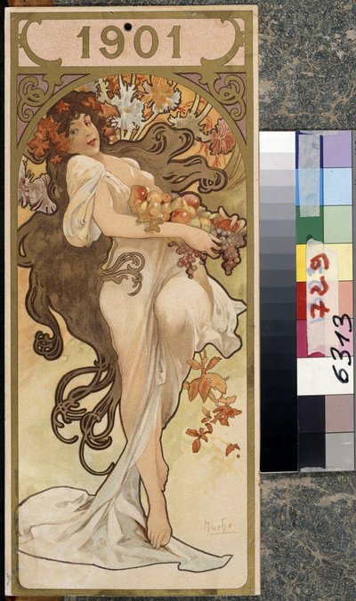Kalender für das Jahr 1901 von Alphonse Marie Mucha