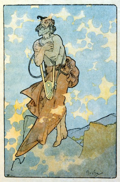 Illustration von Alphonse Mucha aus "Clio", einem Werk des französischen Autors Anatole France. 1900. Mucha (1860 – 1939) war ein tschechischer Jugendstilmaler von Alphonse Mucha