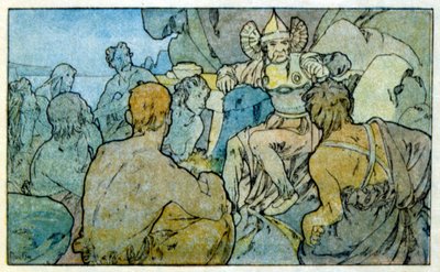 Illustration von Alphonse Mucha aus "Clio", einem Werk des französischen Autors Anatole France. 1900. Mucha (1860 – 1939) war ein tschechischer Jugendstilmaler von Alphonse Mucha