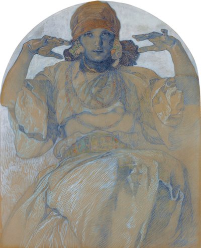 Porträt der Tochter des Künstlers, Jaroslava Muchova von Alphonse Mucha