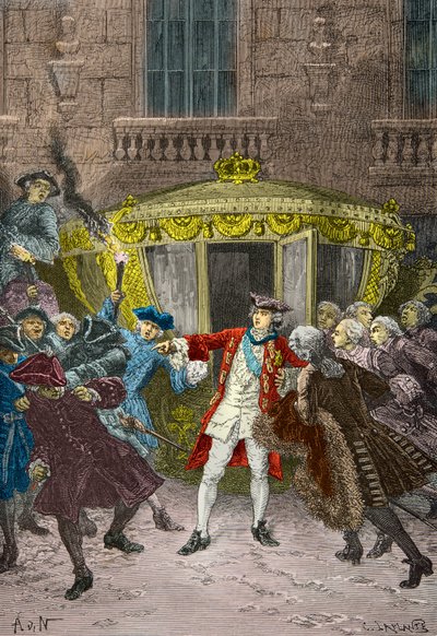 Attentatsversuch von Robert François Damiens auf Ludwig XV. von Alphonse Marie de Neuville