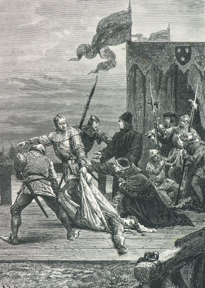 Ermordung von Johann Ohnefurcht 1419 (Gravur) von Alphonse Marie de Neuville