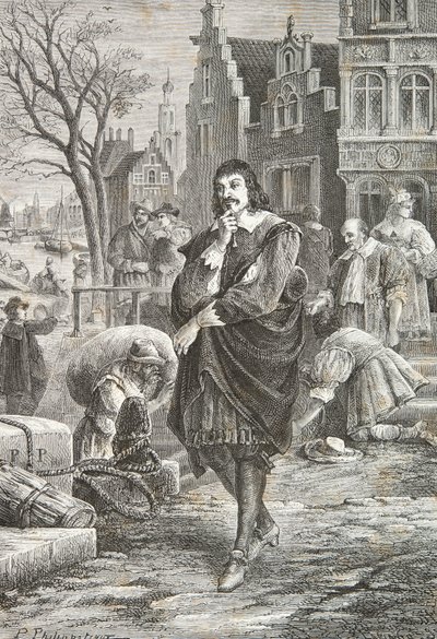 Descartes spaziert in Amsterdam von Alphonse Marie de Neuville