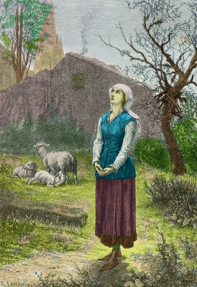 Johanna von Orléans hört die Stimmen, die sie auffordern, Frankreich in Domrémy zu befreien von Alphonse Marie de Neuville