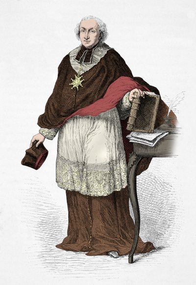 Porträt von Kardinal de Lomenie de Brienne (Gravur) von Alphonse Marie de Neuville