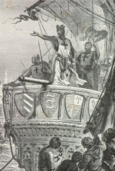 Richard Löwenherz verlässt das Heilige Land 1192 (Gravur) von Alphonse Marie de Neuville