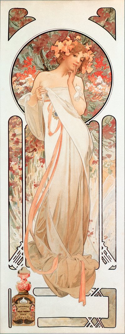 Werbeplakat von Alphonse Mucha für den Duft „Sylvanis essence“, 1899 von Alphonse Mucha