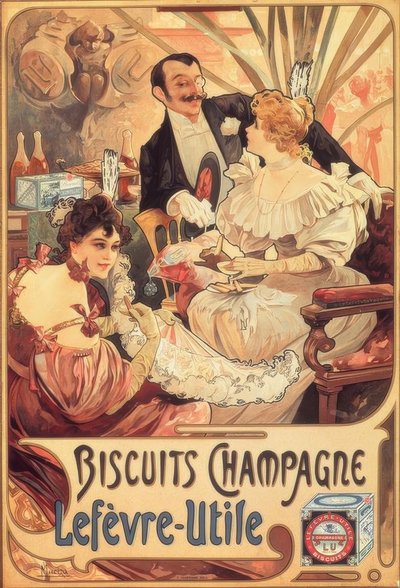Champagnerkekse / Lefèvre-Utile von Alphonse Mucha