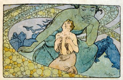 Illustration von Alphonse Mucha aus "Clio", einem Werk des französischen Autors Anatole France. 1900. Mucha (1860-1939) war ein tschechischer Jugendstilmaler von Alphonse Mucha