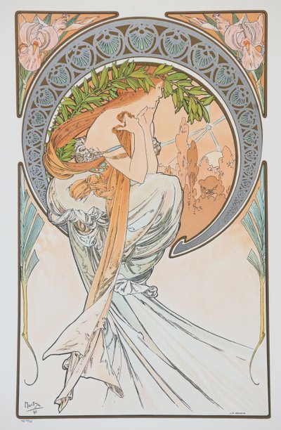 La Poesia aus der Serie Die Künste, 1898 von Alphonse Mucha