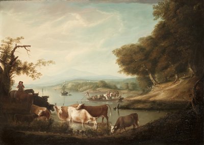 Ein ruhiger Wasserplatz - Weite und grenzenlose Szene mit Vieh, 1816 von Alvan Fisher