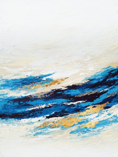 Blau Gold Ozeanwellen von Alyson Storms
