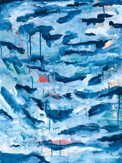 Fließende blaue Abstraktion von Alyssa Hamilton