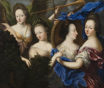 Allegorie mit Selbstporträt und Profilporträt von Ulrika Eleonora der Älteren von Amalia Wilhelmina von Konigsmarck