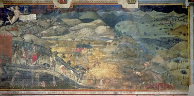 Auswirkungen guter Regierung auf dem Land, 1388-40 von Ambrogio Lorenzetti
