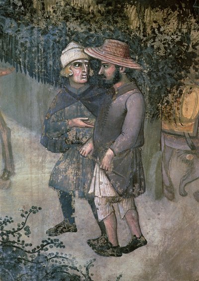 Auswirkungen guter Regierung auf dem Land, (Detail) von Ambrogio Lorenzetti