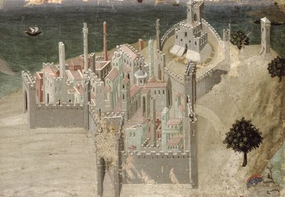 Ansicht einer Küstenstadt von Ambrogio Lorenzetti