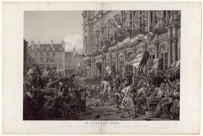 Der Herzog von Orléans wird dem Volk vom General La Fayette am Balkon des Hôtel de Ville am 31. Juli 1830 vorgestellt. von Ambroise-Louis Garneray