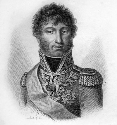 Joachim Murat (1767 - 1815), Marschall von Frankreich, König von Neapel in „Porträts der französischen Generäle nach den Siegen und Eroberungen der Franzosen“. Graviert von Ambroise Tardieu 1818. Stella Sammlung von Ambroise Tardieu